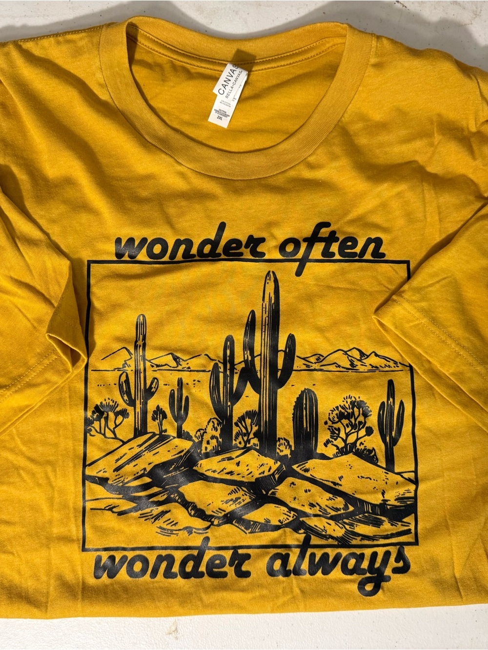 Bella Canvas Yellow women’s Short Sleeve Graphic Tee - Wonder Often